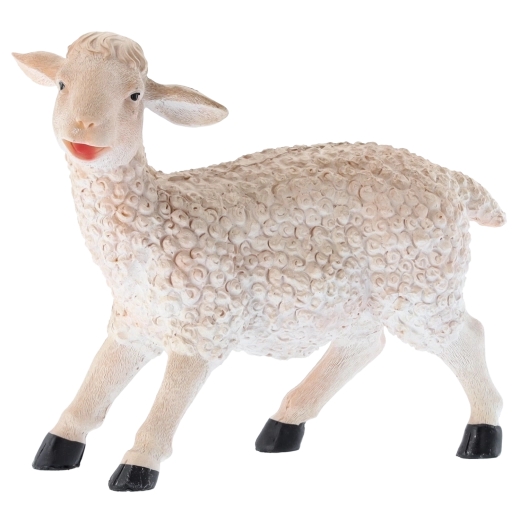 Schaapfiguur voor kerststal van polyresin 11 × 29 × 25 cm