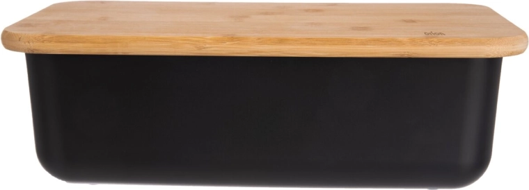 Broodtrommel Black met bamboe deksel 40 × 23 × 13 cm