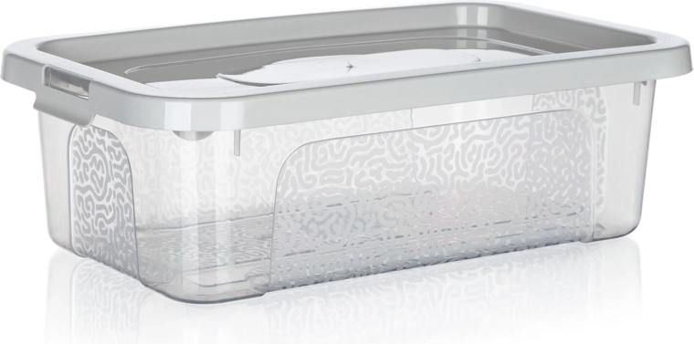 Opbergbox Multibox 4,5 l met deksel en clips, 32 × 19 × 10 cm
