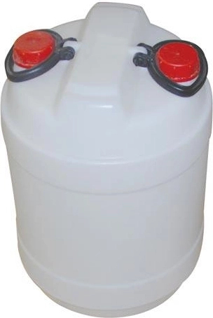 Kunststof vat met twee openingen 50 l wit