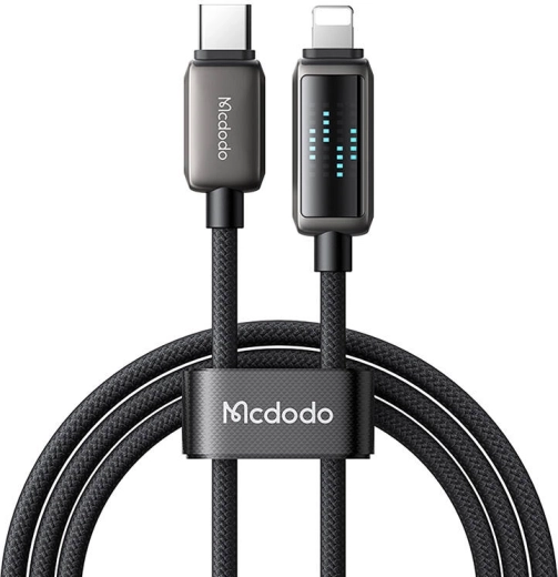 Oplaadkabel Mcdodo met USB‑C en Lightning‑connector en LED‑display