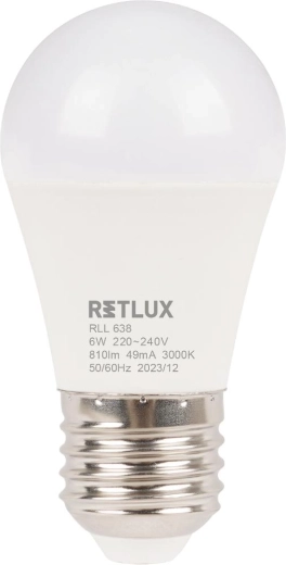 LED-lamp RETLUX mini globe E27 6 W warm wit
