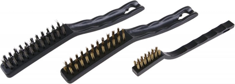 Set van 3 draadborstels (1x staal, 2x messing)