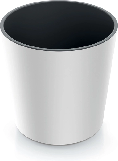 Bloempot Urbi Round met inzetstuk 30 cm wit