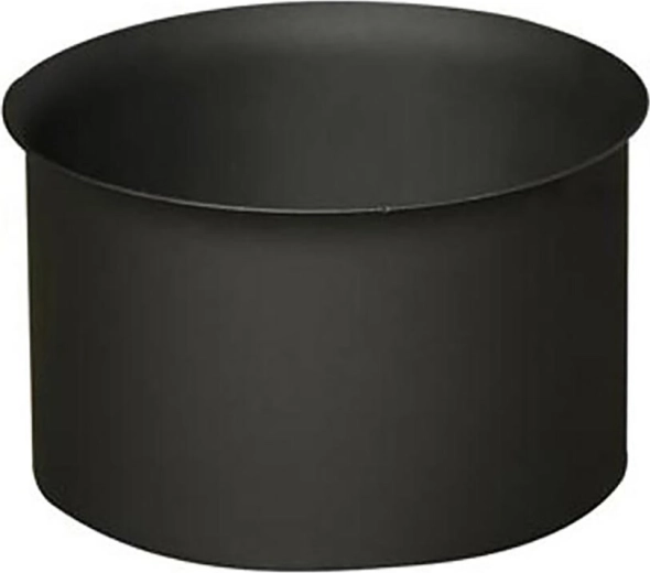 Rookkanaalmuurdoorvoer 125 mm, staal 1,5 mm, zwart