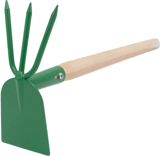 Schoffel met drie tanden met steel 50 cm