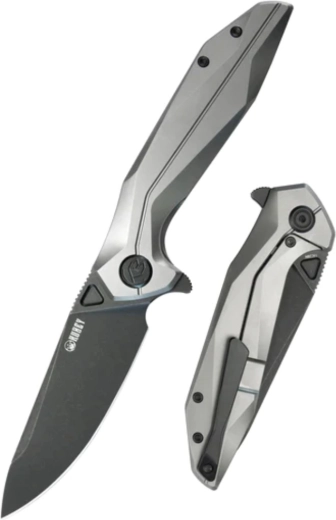 Kubey Nova titanium zakmes 9,3 cm, darkwash, grijs