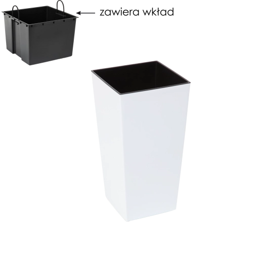 Bloempot Finezja 14 × 14 cm wit met inzet Lamela