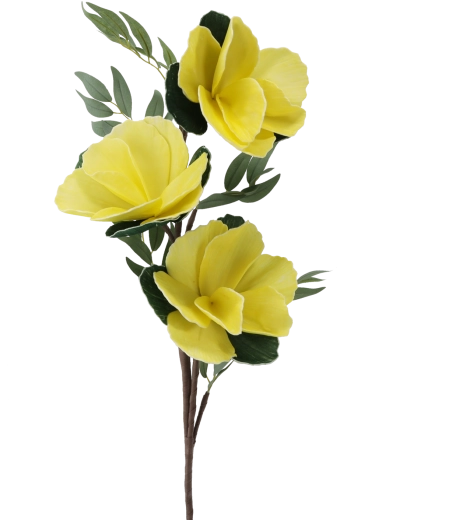Decoratieve kunstbloem 90 cm geel