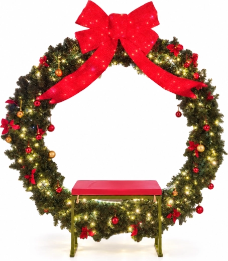 3D LED-kerstkrans met zitplaats, 180 cm
