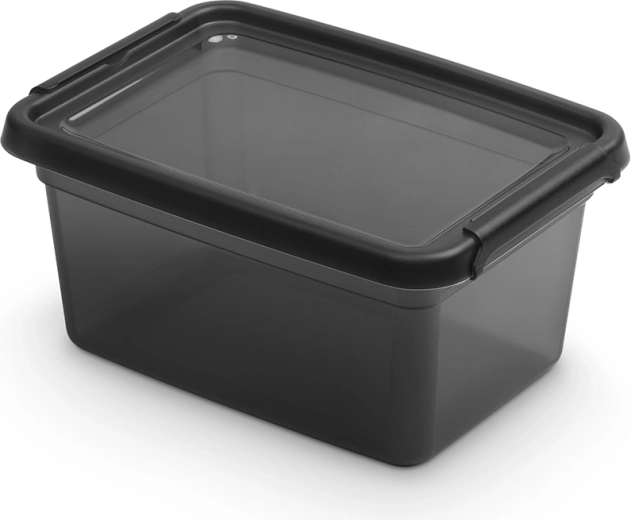 Basestore bewaardoos met deksel en clips 1,5 l coal