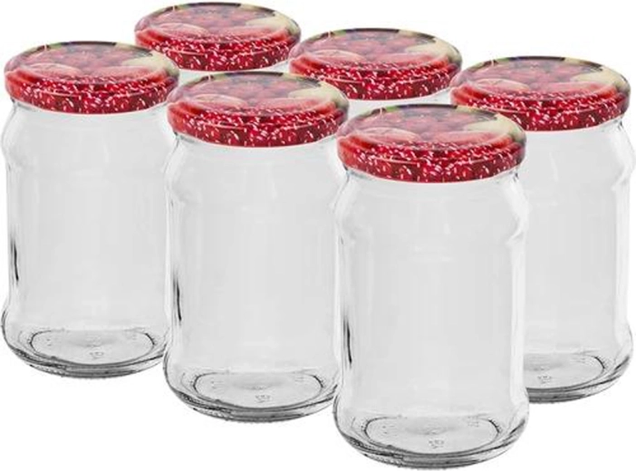 Weckpotten met deksel 300 ml, set van 6 stuks