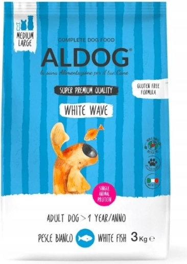 Aldog White Wave brok voor volwassen honden M/L met witte vis 3 kg