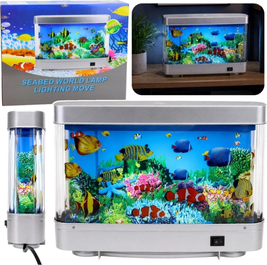 Decoratieve LED-nachtlamp aquarium met bewegende 3D-visjes
