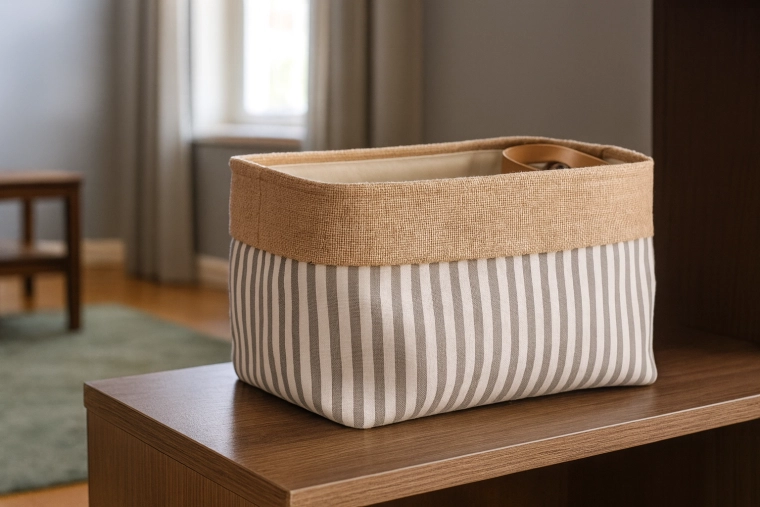 Textiele opbergmand met strepen 25 × 35 × 22 cm