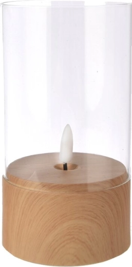 LED-kaars van glas en kunststof 8 × 8 × 15 cm