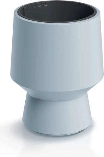 Bloempot met inzet 34,3 cm – lichtgrijze moderne kunststof bloempot voor vloer, terras en balkon