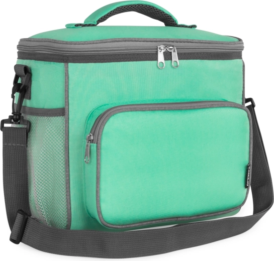 Mintkleurige koeltas KAMAJU 16 l met schouderriem