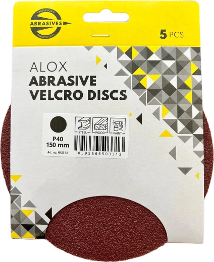 Schuurvellen 150 mm, korrel 40, klittenband (5 stuks)