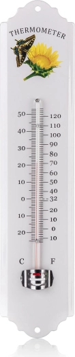 Metalen wandthermometer 30 cm met dubbele schaal