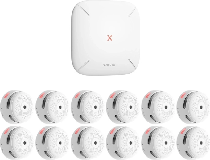 X-Sense set slimme rookmelders met basisstation (12× XS01-M + SBS50)