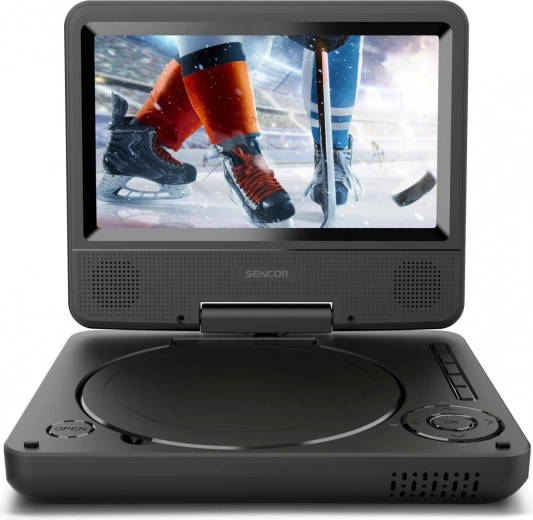 Draagbare dvd-speler Sencor met 7" draaibaar LCD-scherm, USB/SD