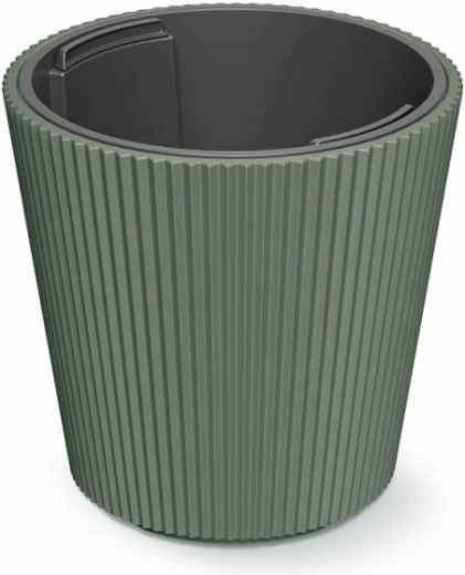 bloempot Milly met inzet 24 cm donkergroen