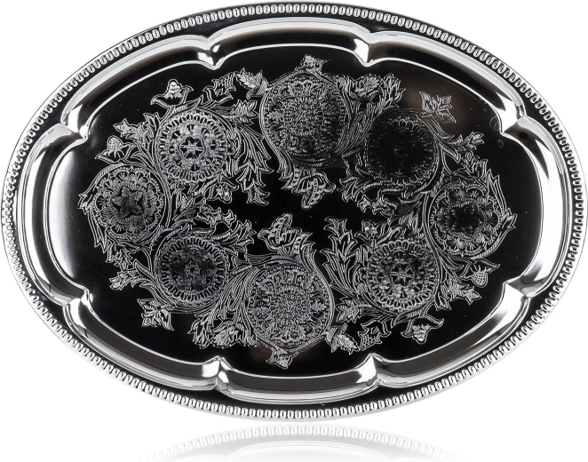 Ovale serveerschaal AKCENT 40,5 × 29 cm chroom