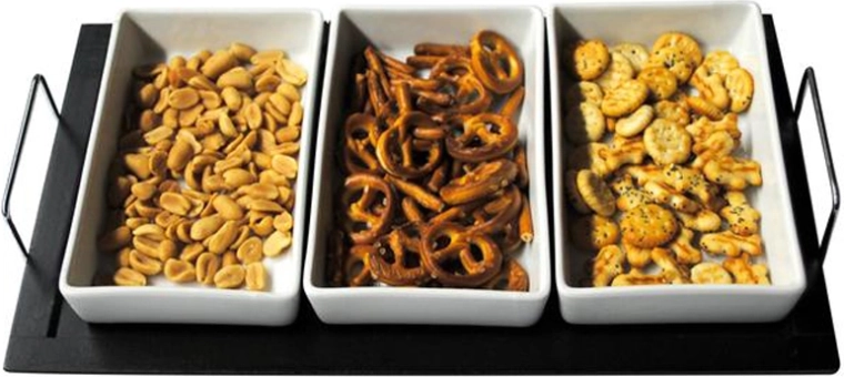 Serveerset met schaaltjes en dienblad TORO rechthoekig