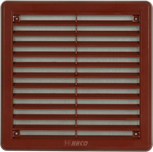 Ventilatierooster met gaas 200 × 200 mm, bruin