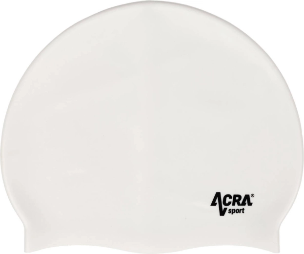 Siliconen zwemcap ACRA wit - 1 stuk