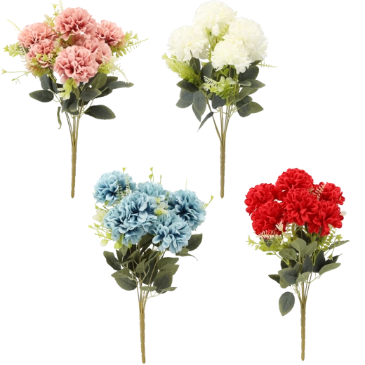 Kunsttakje – boeket van 7 bloemen 42 cm, mix van kleuren