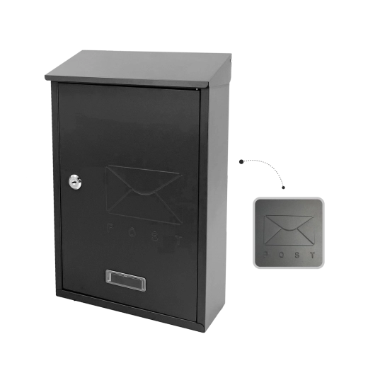 Brievenbus Ibis antraciet 37,8 × 25 × 10 cm