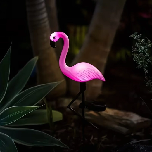 Zonne-LED-tuinlamp in de vorm van een flamingo 53 cm