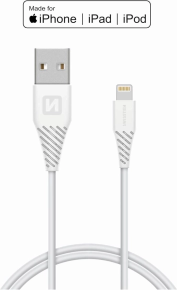 Kabel / USB / Lightning MFI-kabel 1,2 m Swissten - wit