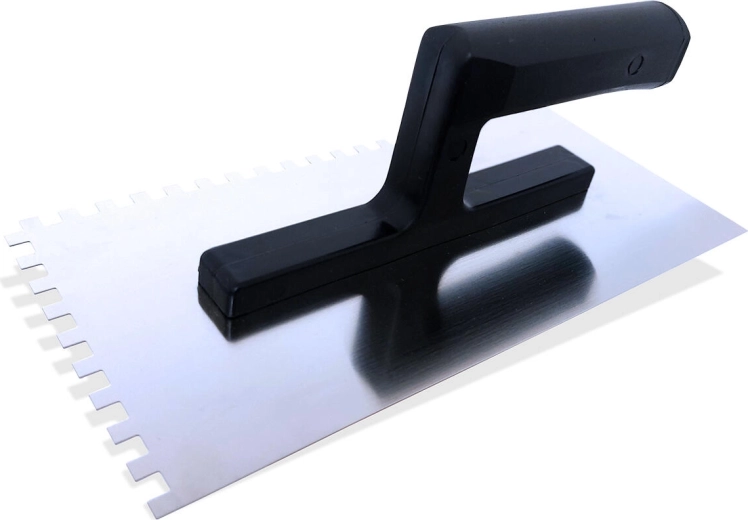 RVS troffel met tanden 8 mm, 270 × 125 mm