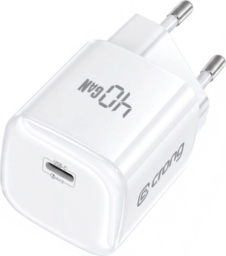 Crong NEO GaN USB‑C netlader 40 W PD 3.2 met AVS