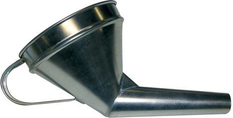 Schuine metalen trechter met zeef MB