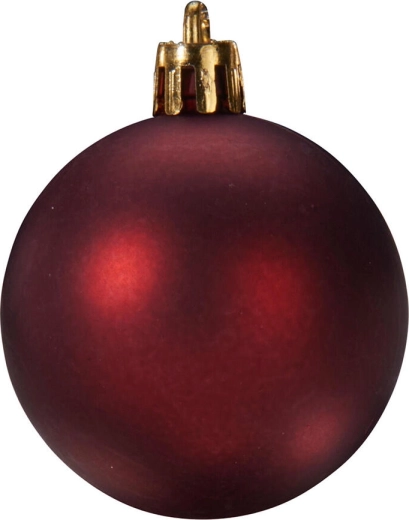 Kerstballen in bordeauxrode tinten, 24 stuks