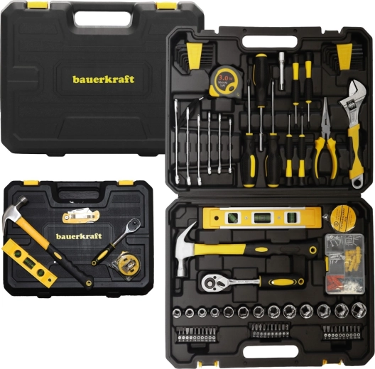 Bauerkraft handgereedschapset in koffer – 140 delen