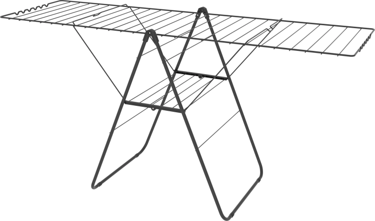 Uitschuifbaar droogrek voor wasgoed 25 m, zwart