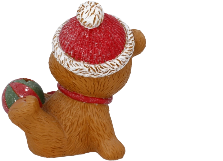 Kerstfiguur met LED-verlichting: beertje met bal