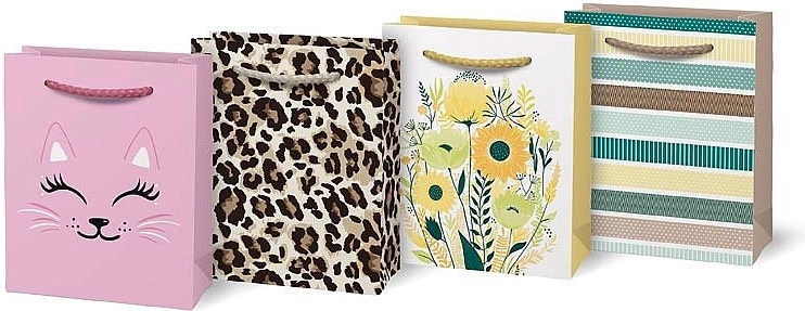 Papieren cadeautasje A6 met mix van motieven