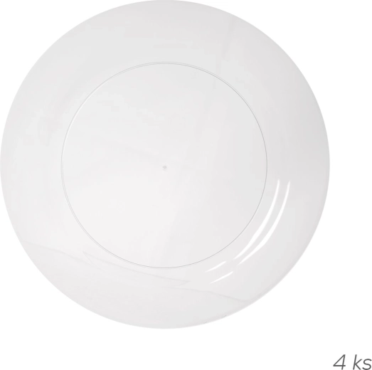 Ondiep polypropyleen bord 23 cm transparant - 4 stuks