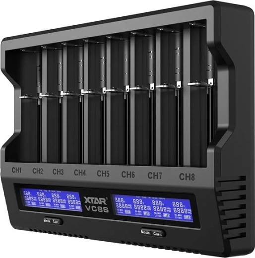 XTAR VC8S acculader set met voedingsadapter