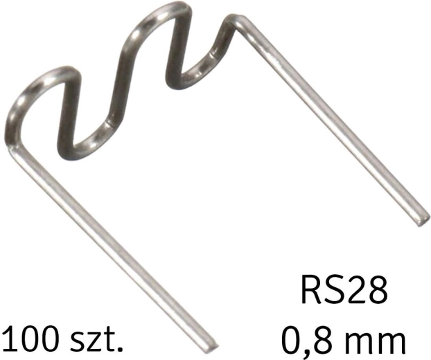 Nietjes voor kunststoflassen RS28, 0,8 mm, roestvrij staal, 100 stuks