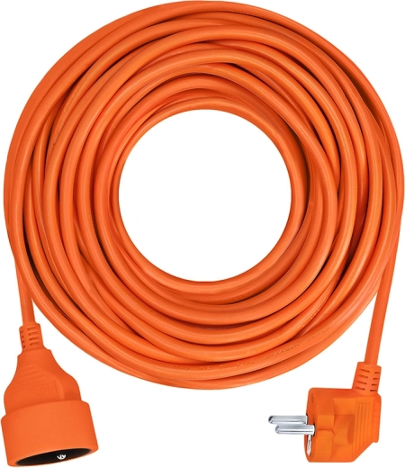 Solight verlengkabel met koppeling en 1 stopcontact, 7 m, oranje