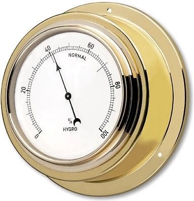 Mechanische hygrometer van gepolijst messing TFA voor inbouw