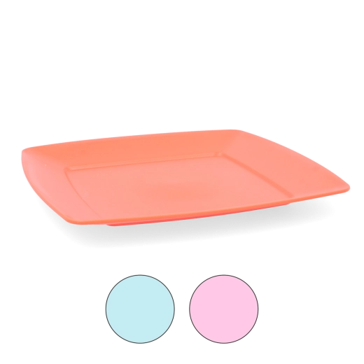 Vierkant ondiep bord 23,5 cm van duurzaam plastic