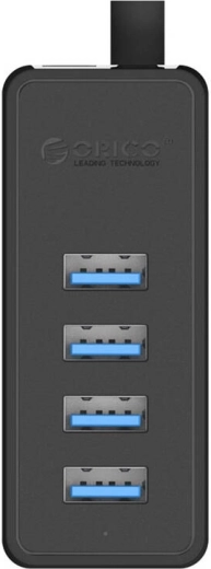 USB 3.0-hub ORICO met 4 poorten, externe voeding, zwart